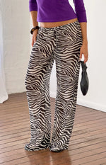 Joplin Black Sheer Zebra Print Pants