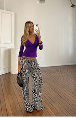 Joplin Black Sheer Zebra Print Pants