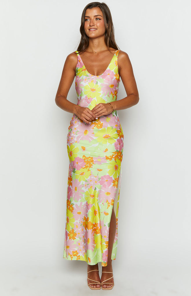 Jovie Yellow Floral Maxi Dress – Beginning Boutique US