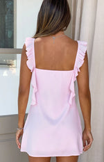 Joyce Pink Chiffon Party Mini Dress