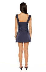 Joyce Navy Satin Mini Dress