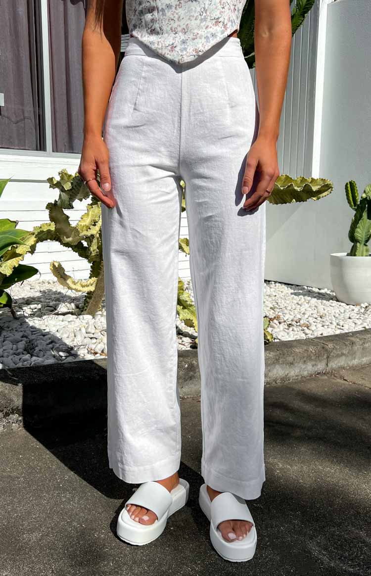 Julian Linen Pants White | Beginning Boutique US Julian Linen Pants White | Beginning Boutique US