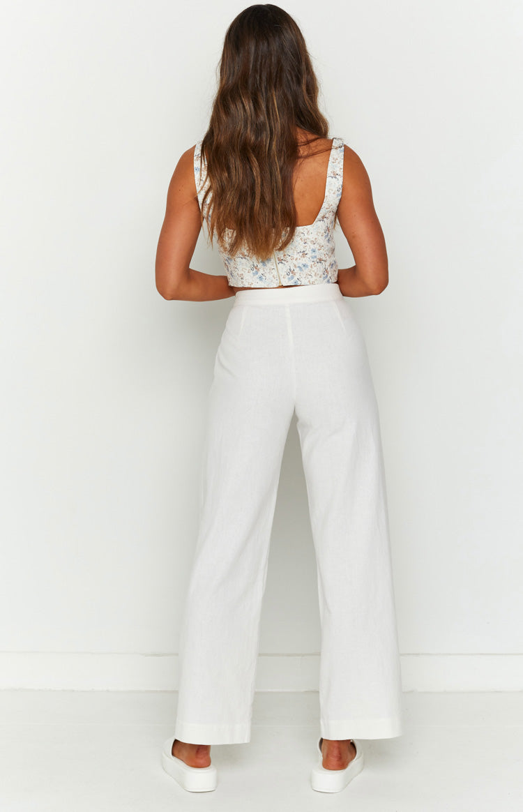 Julian Linen Pants White - US 2 | Beginning Boutique Exclusive Julian Linen Pants White - US 2 | Beginning Boutique Exclusive