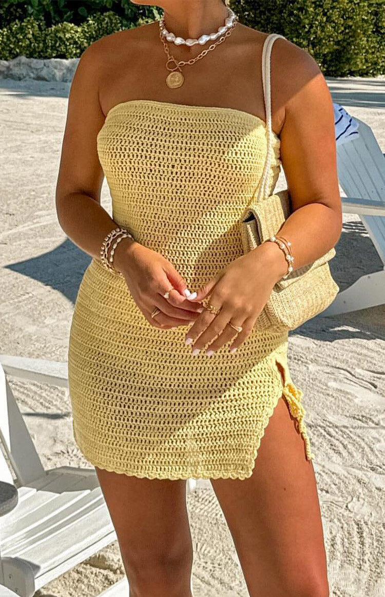 July Yellow Knit Mini Dress | Beginning Boutique US July Yellow Knit Mini Dress | Beginning Boutique US