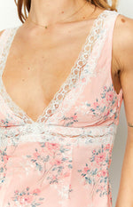 Junie Pink Lace Floral Mini Dress Image