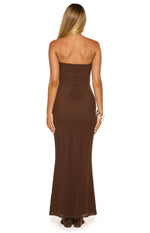 Junipa Chocolate Brown Strapless Cutout Maxi Dress Image