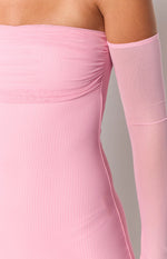 Kaliana Pink Off The Shoulder Mini Dress