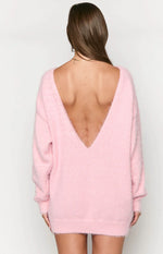 Kleine Pink Long Sleeve Knit Mini Dress