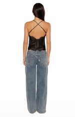 Kai Black Lace Trim Cami Top Image