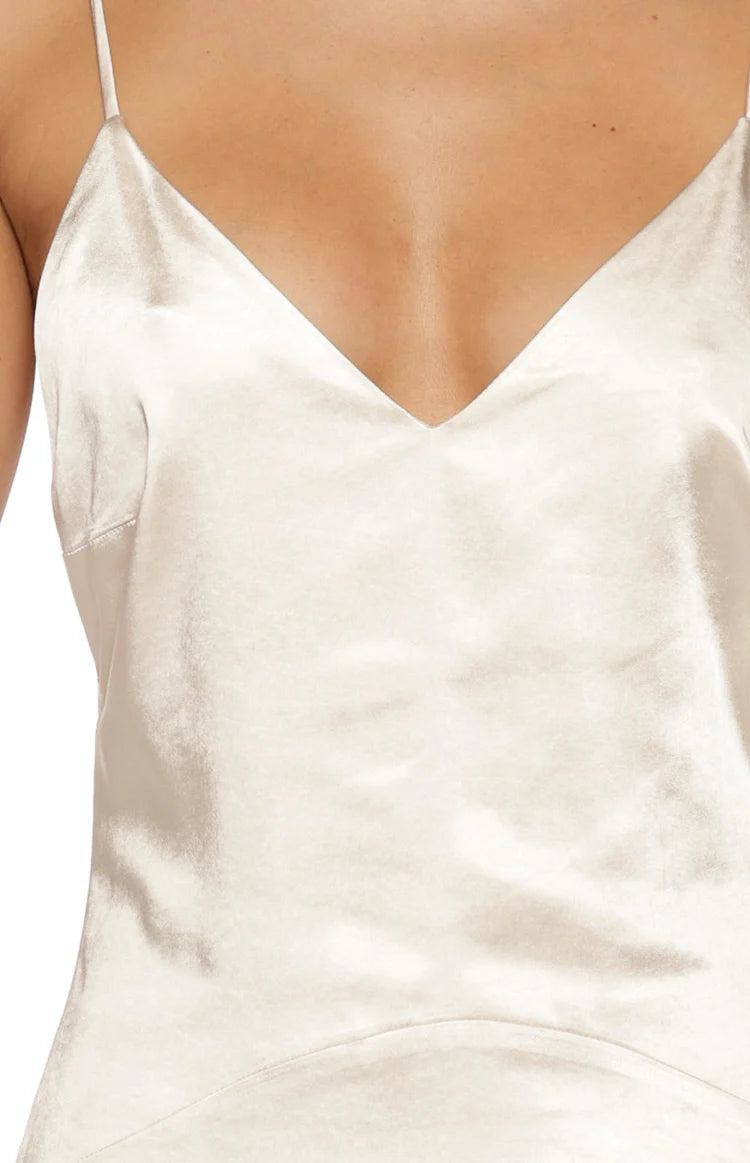 white christmas dresses Reversible Upside-Down Camisole Dress In White main image 1