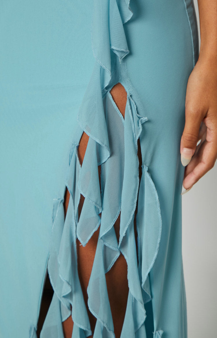Kalani Blue Maxi Dress - US 2 | Beginning Boutique Exclusive Kalani Blue Maxi Dress - US 2 | Beginning Boutique Exclusive