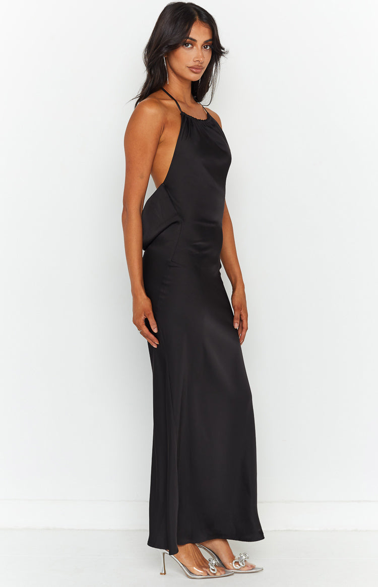 Kalley Black Halter Formal Maxi Dress – Beginning Boutique US