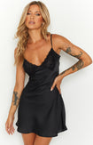 Kalyn Black Lace Detail Mini Dress Image