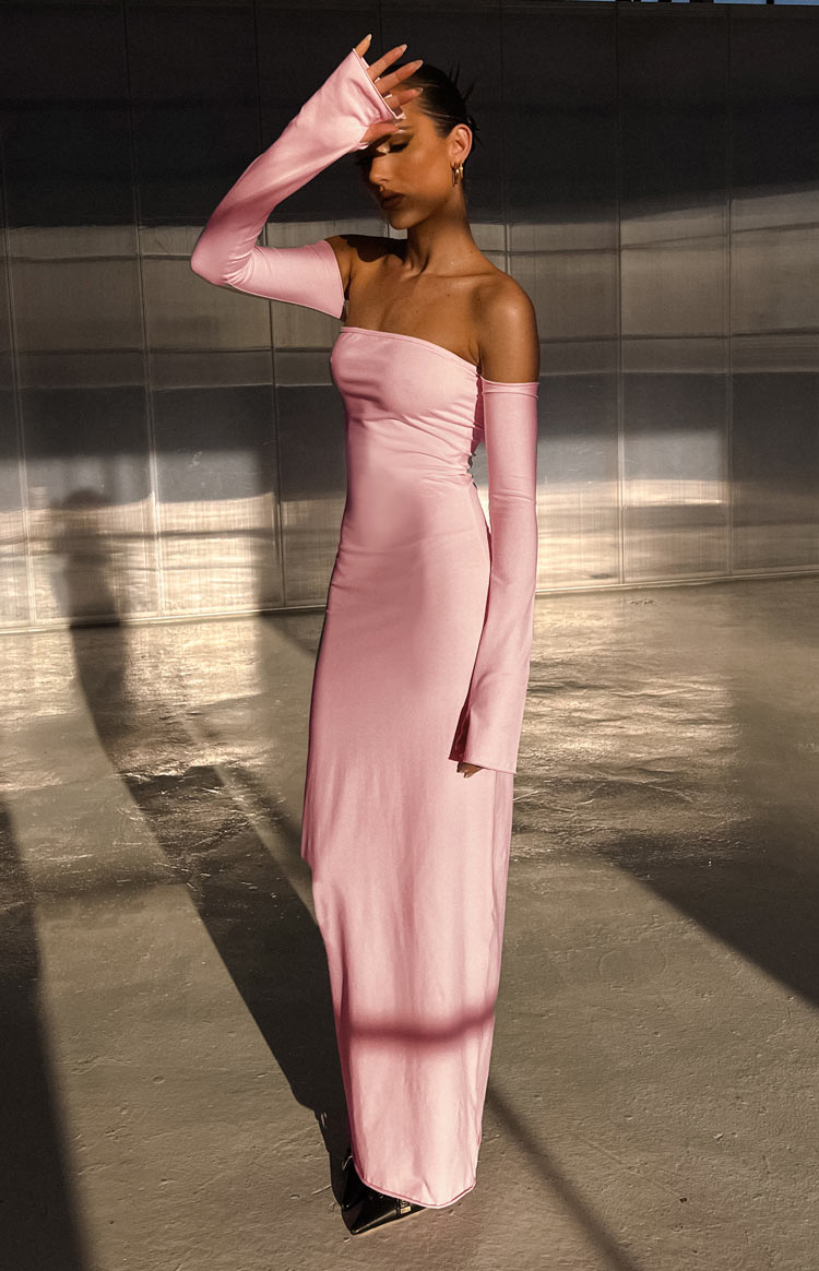Kamie Pink Long Sleeve Maxi Dress Image