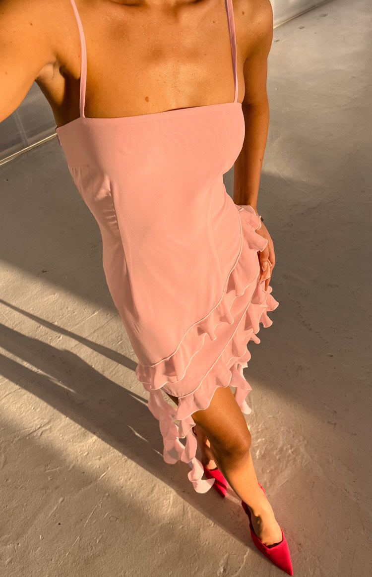 Karla Pink Ruffle Mini Dress | Beginning Boutique US Karla Pink Ruffle Mini Dress | Beginning Boutique US