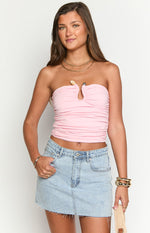 Kassy Pink Strapless Top Image