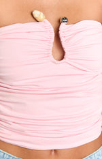 Kassy Pink Strapless Top Image