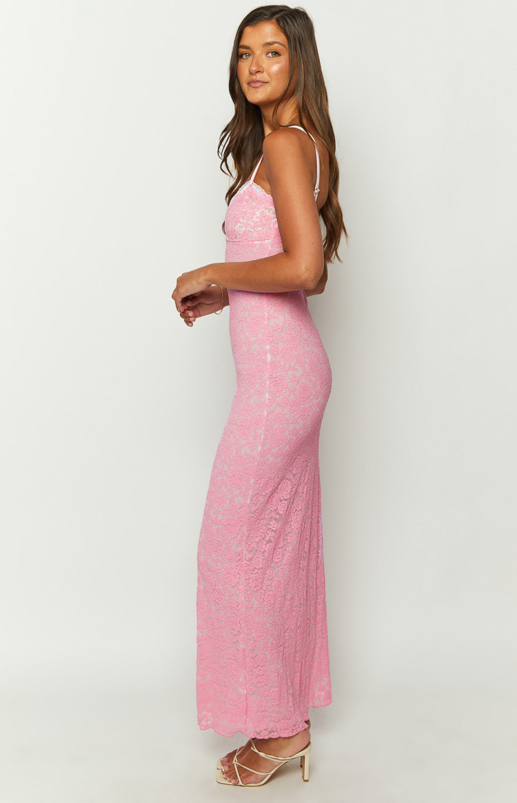 Kata Pink Lace Maxi Dress Image