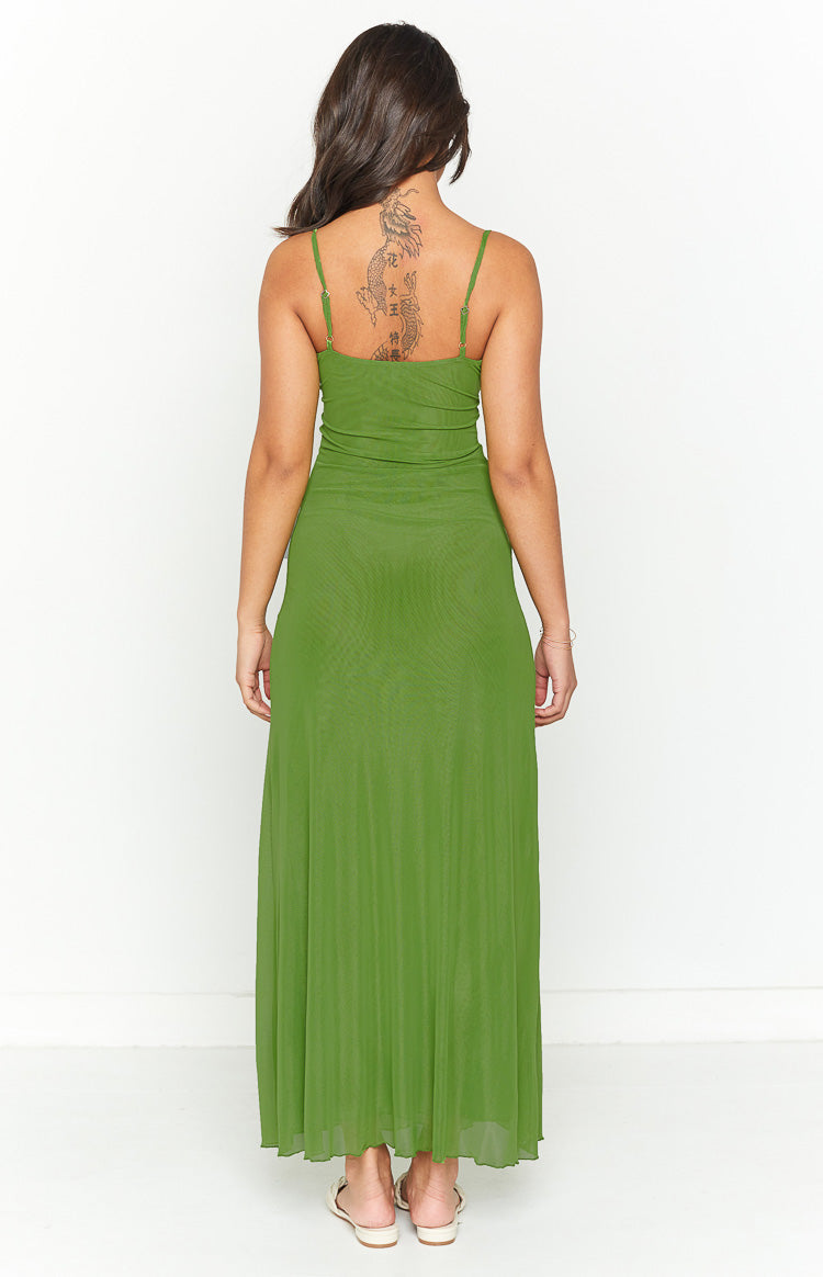 Katya Green Mesh Midi Dress Image