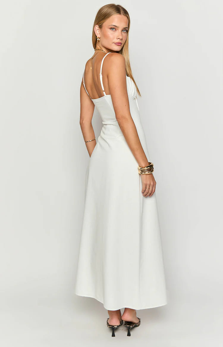 beginning boutique white maxi dress Grayson White Long Sleeve Maxi Dress - US 2