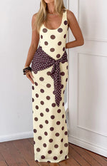 Kela Yellow Polka Dot Maxi Dress