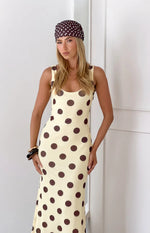Kela Yellow Polka Dot Maxi Dress