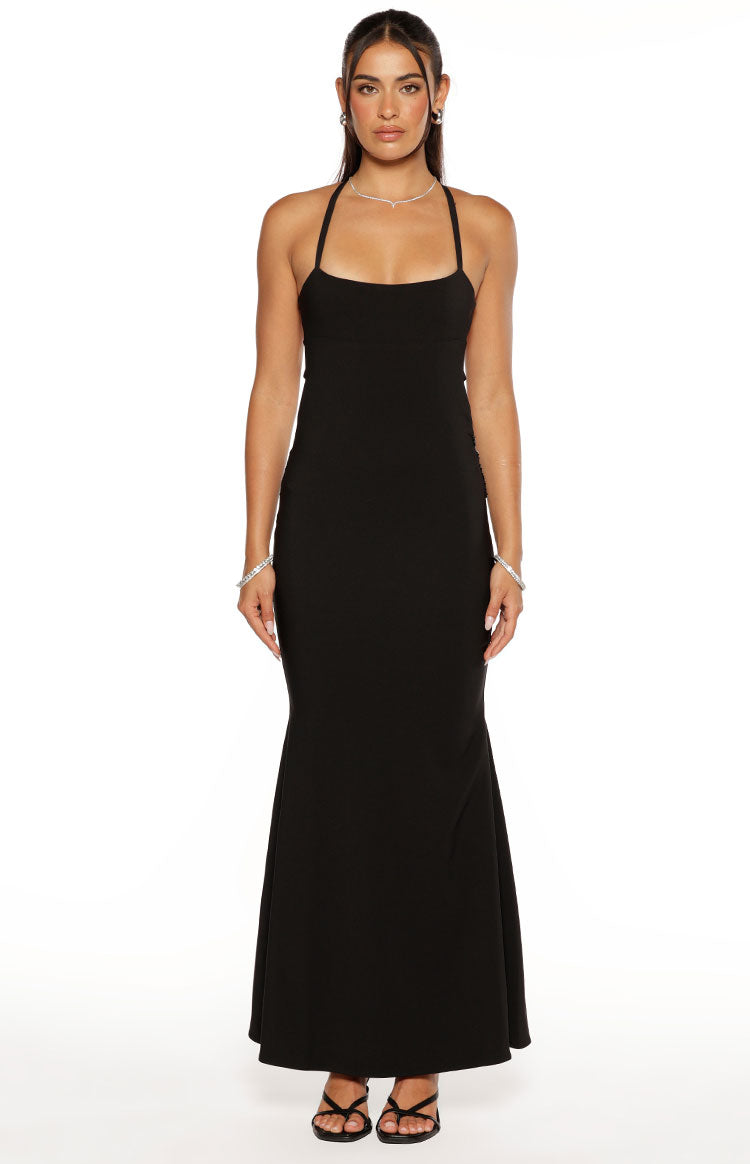 Kelcey Black Sequin Detail Formal Maxi Dress Image