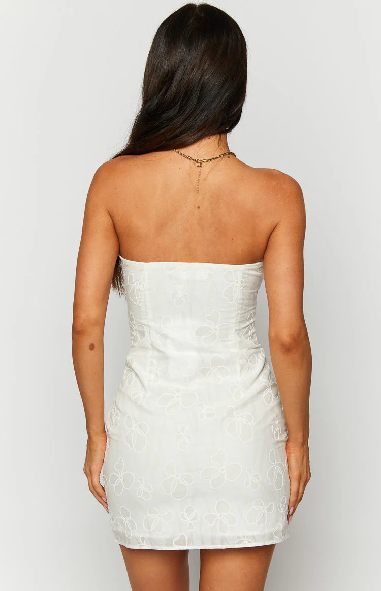Kendra White Strapless Mini Dress - US 12 | Beginning Boutique Exclusive Kendra White Strapless Mini Dress - US 12 | Beginning Boutique Exclusive
