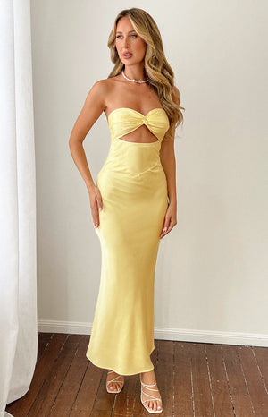 Maiah Yellow Maxi Dress | Beginning Boutique US