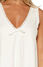 Kennie White Lace Trim Cotton Mini Dress Image