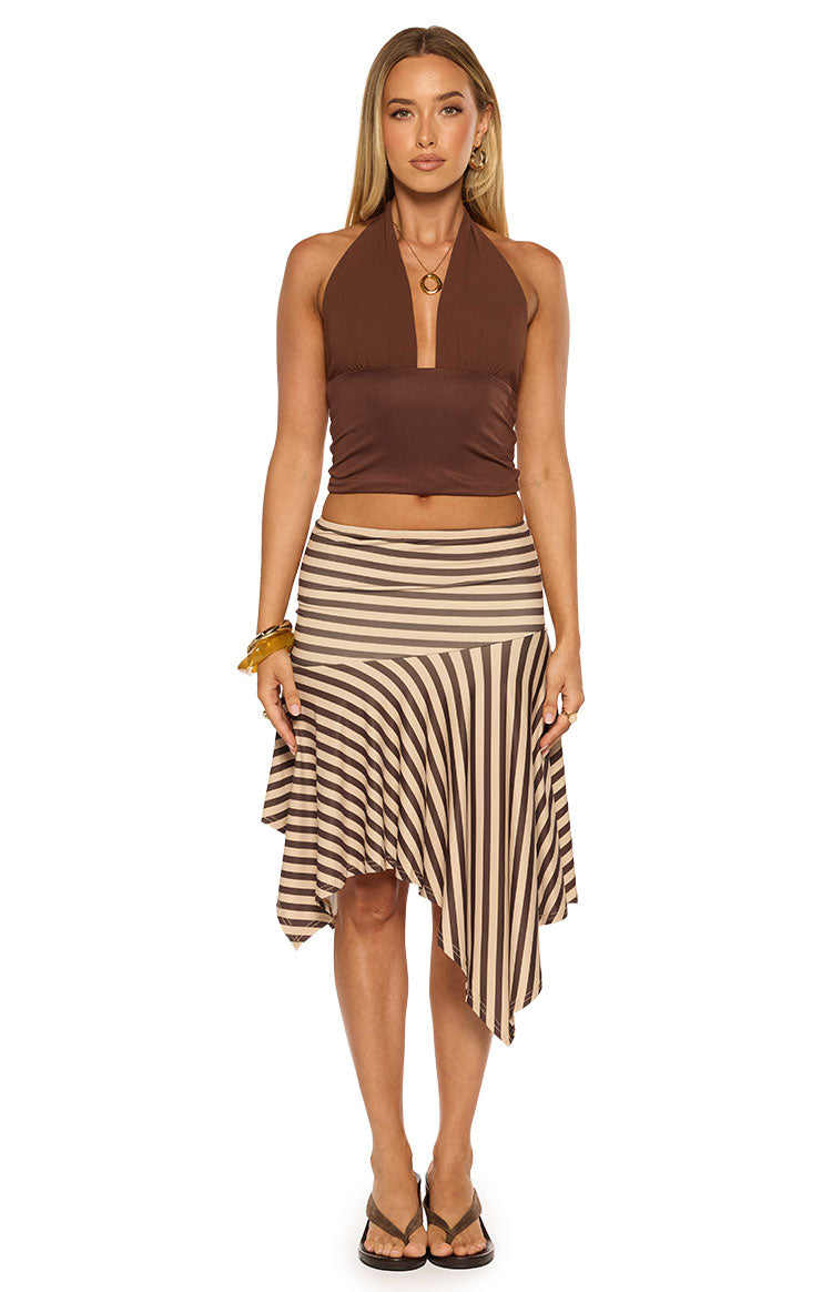 Kerlina Brown Halter Neck Top Image