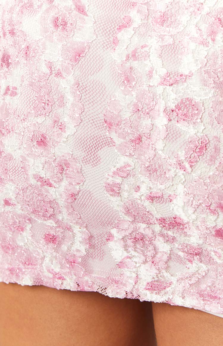 Keziah Pink Lace Mini Skirt Image