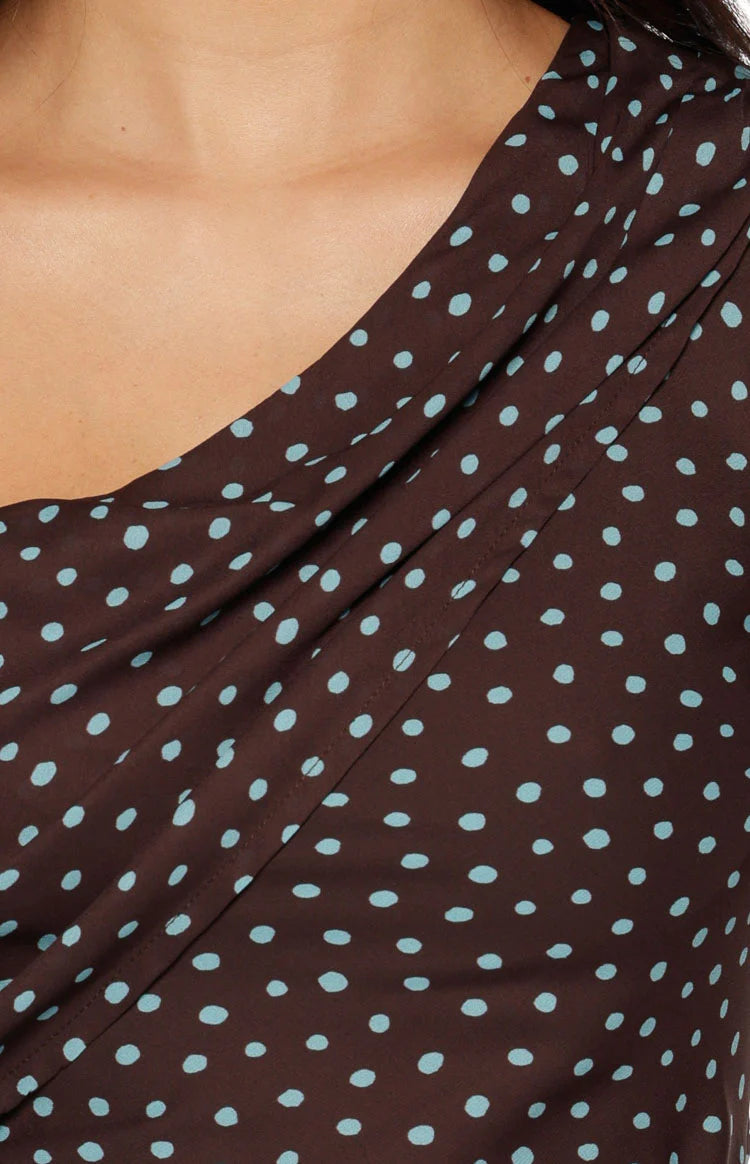 Khamie Brown Polka Dot Off Shoulder Top Image