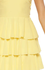Kim Yellow Strapless Ruffle Maxi Dress