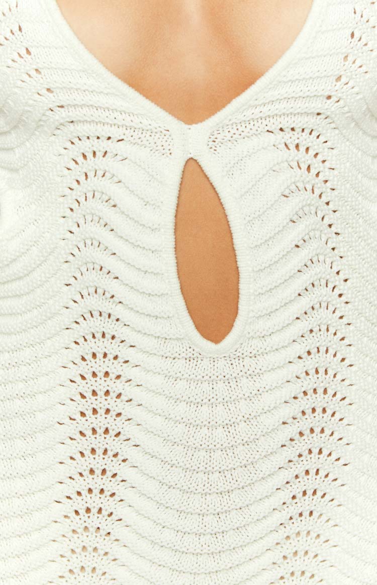 Kimberley White Knit Mini Dress Image