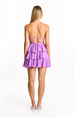 Kimmie Magenta Strapless Ruffle Mini Dress Image