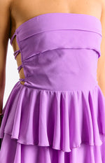 Kimmie Magenta Strapless Ruffle Mini Dress