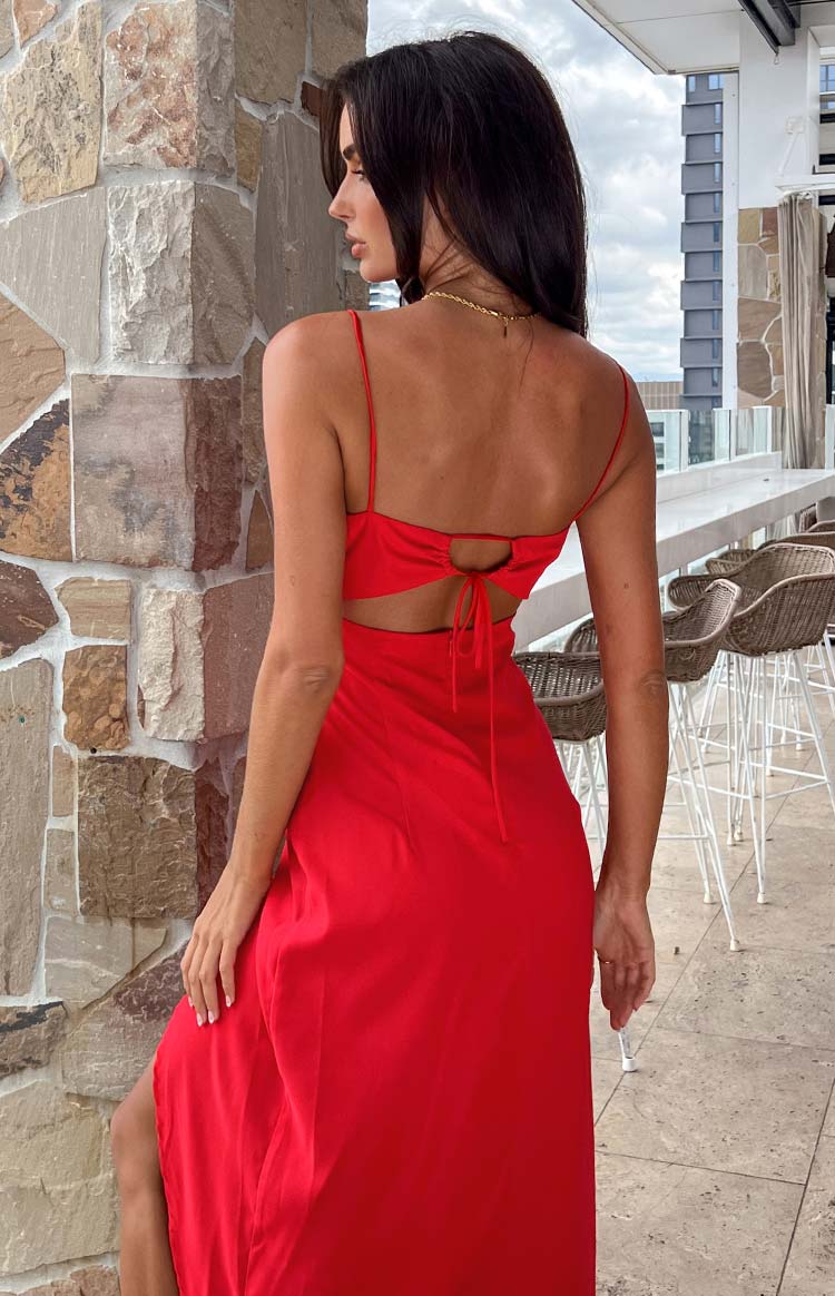 Kirrily Red Midi Dress - US 0 | Beginning Boutique exclusive Kirrily Red Midi Dress - US 0 | Beginning Boutique exclusive