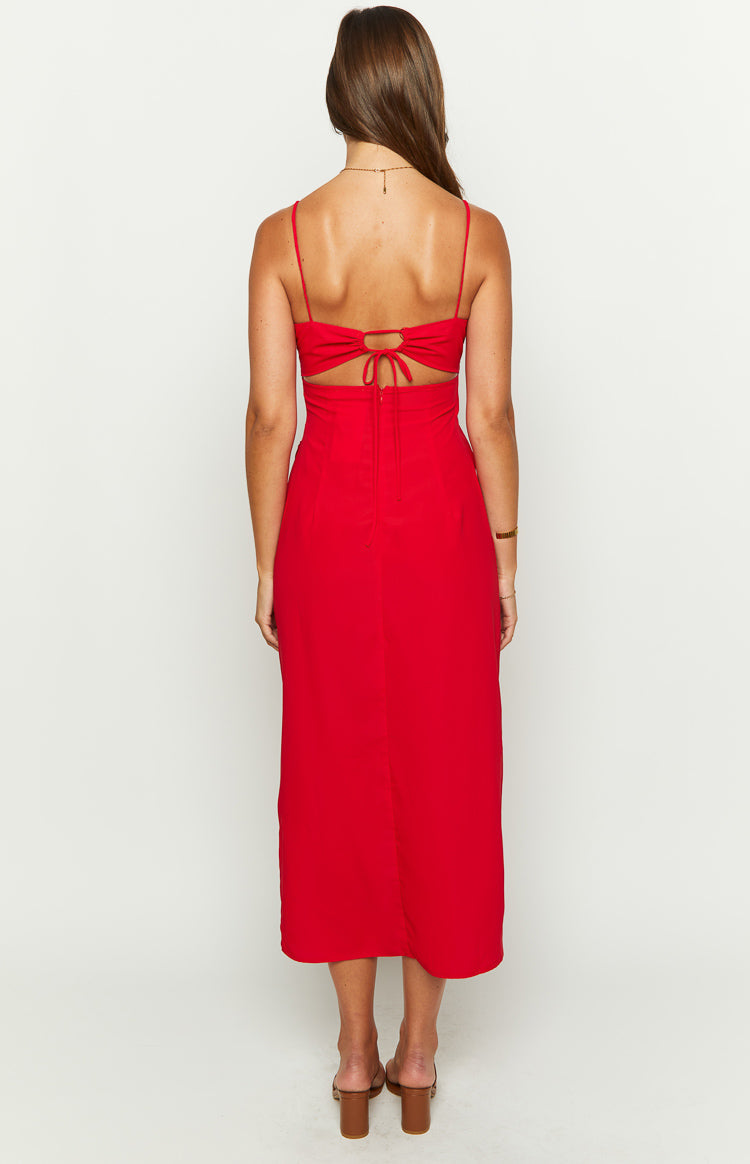 Kirrily Red Midi Dress - US 0 | Beginning Boutique exclusive Kirrily Red Midi Dress - US 0 | Beginning Boutique exclusive