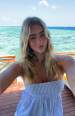 Klee Light Blue Strapless Tie Back Top Image