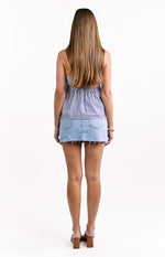 Klee Dark Blue Strapless Tie Back Top Image