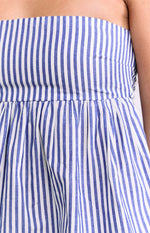 Klee Dark Blue Strapless Tie Back Top Image