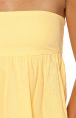 Klee Yellow Strapless Tie Back Top Image