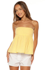 Klee Yellow Strapless Tie Back Top Image