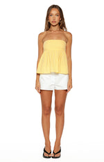 Klee Yellow Strapless Tie Back Top Image