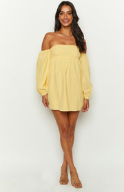 Koa Yellow Long Sleeve Mini Dress