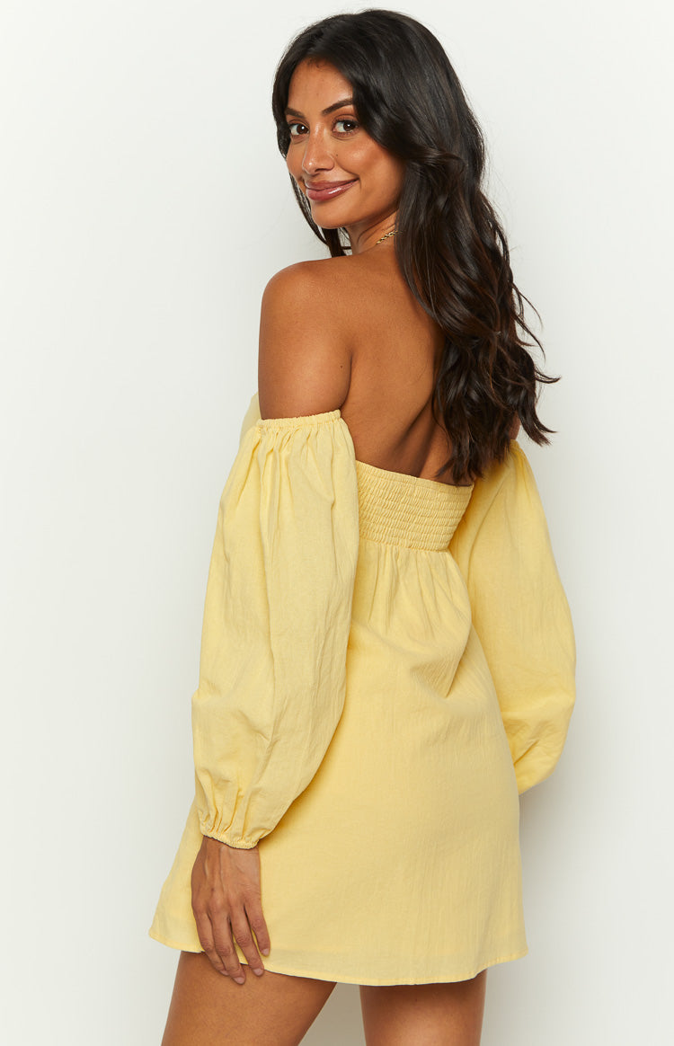 Koa Yellow Long Sleeve Mini Dress - US 12 Koa Yellow Long Sleeve Mini Dress - US 12