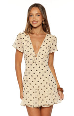 Koda Cream Polka Dot Mini Dress