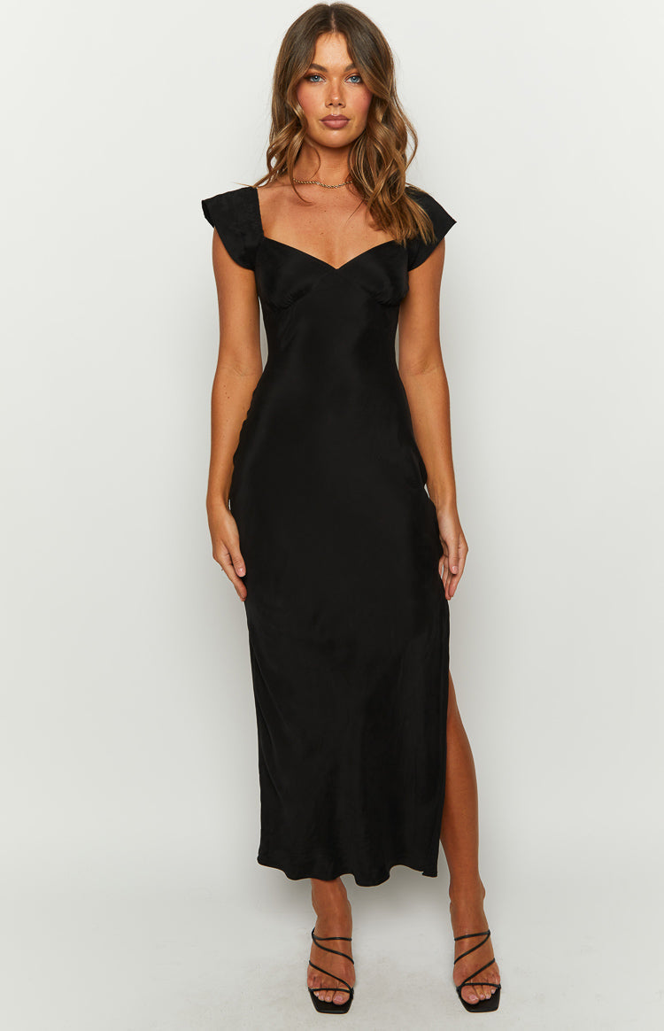 Kora Short Sleeve Black Maxi Dress – Beginning Boutique US 