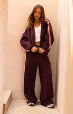 Kosie Burgundy and Pink Stripe Track Pants Image